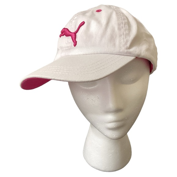 Puma White & Pink Youth Adjustable SnapBack Baseball Cap One Size Hat - Picture 5 of 10